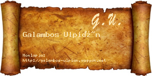 Galambos Ulpián névjegykártya